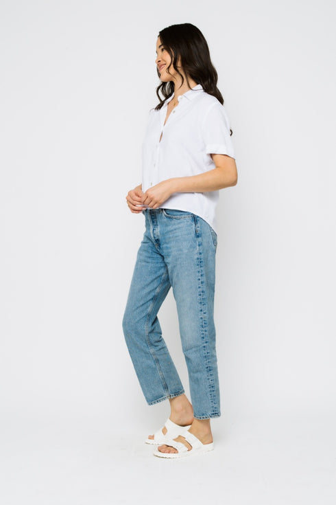Nina-Roll Cuff Short Sleeve Shirt
